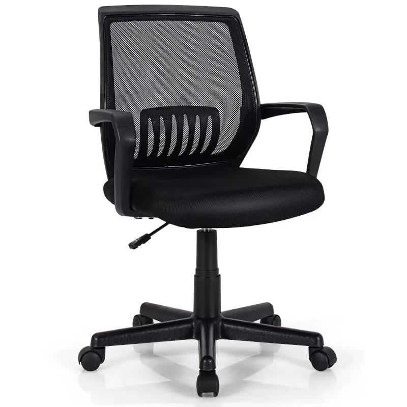 Height Adjustable Mid-Back Mesh Chair Executive Chair w/ Lumbar Support